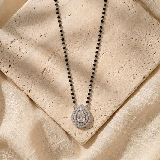 The pear shape mangalsutra 925 silver