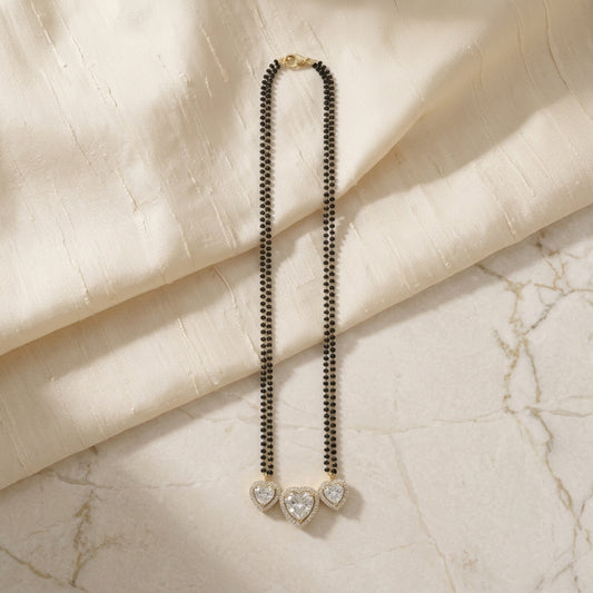 The Tripal Haert Gold Plated Mangalsutra