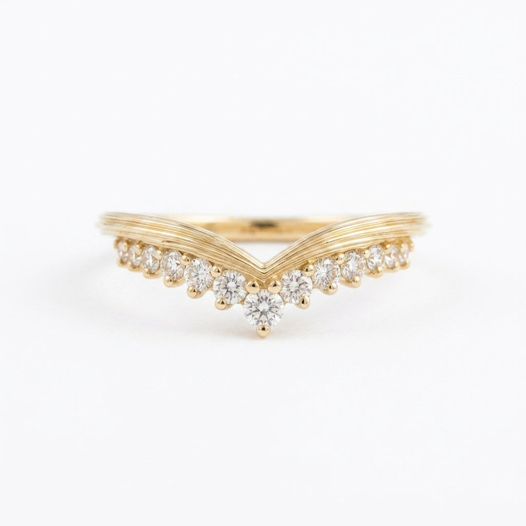 A White V-Shaped 925 Silver Ring