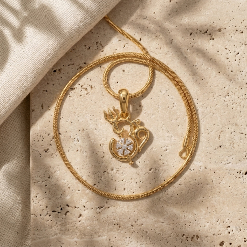 The Akileshwar Gold Plated Chain Pendant