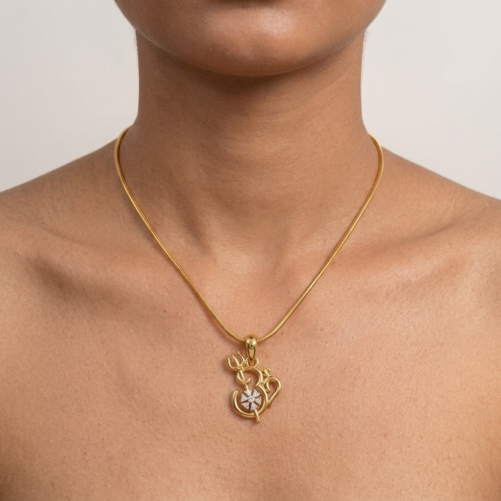 The Akileshwar Gold Plated Chain Pendant