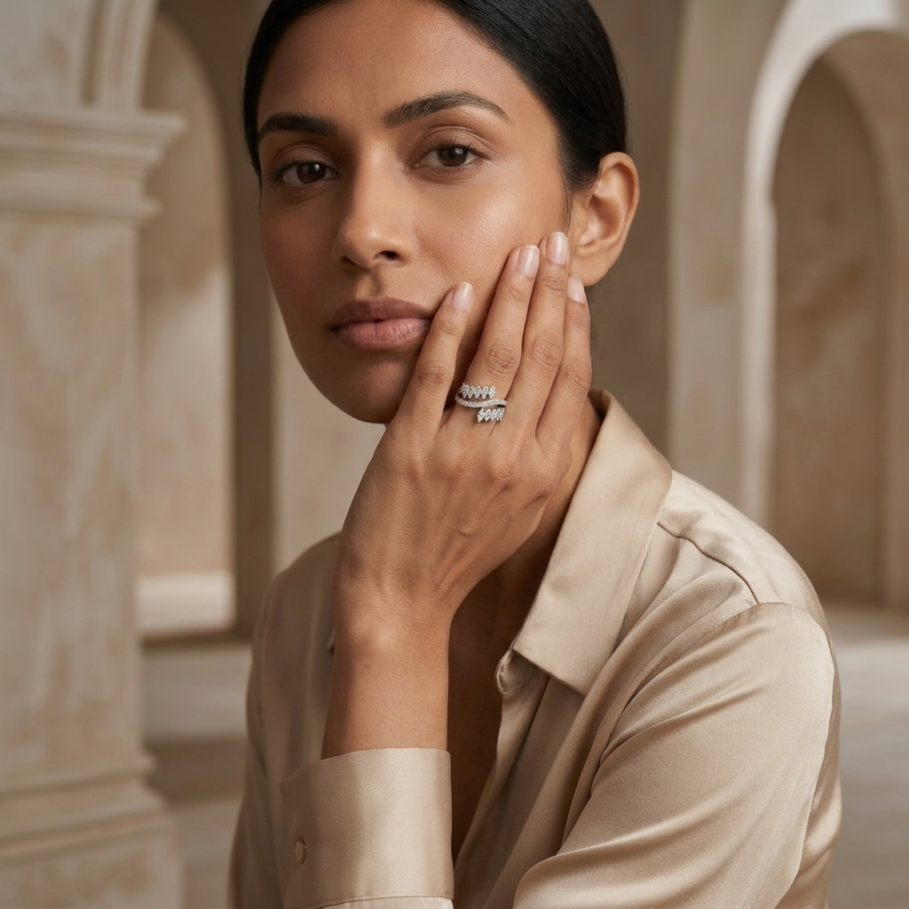 A silver-toned double 925 Silver Ring