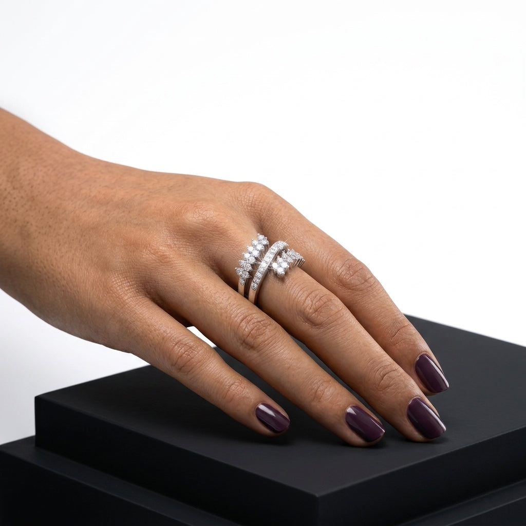 A silver-toned double 925 Silver Ring