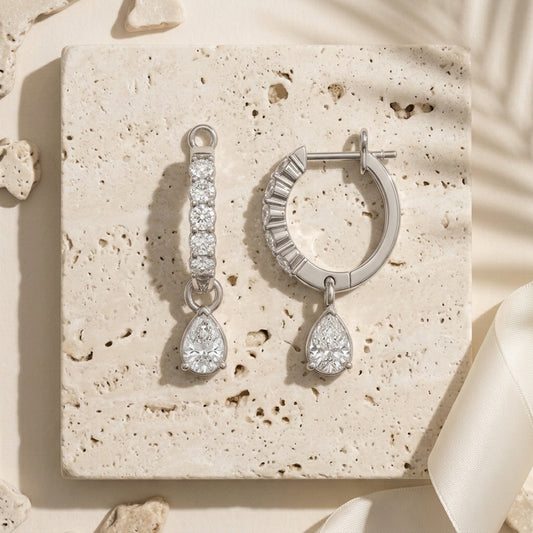 A pair of silver-toned drop earrings