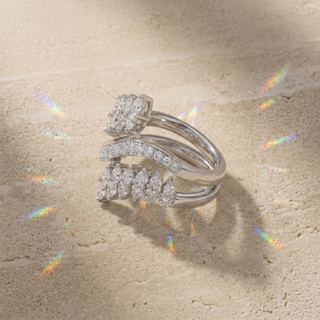 A silver-toned double 925 Silver Ring