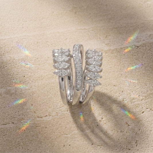 A silver-toned double 925 Silver Ring