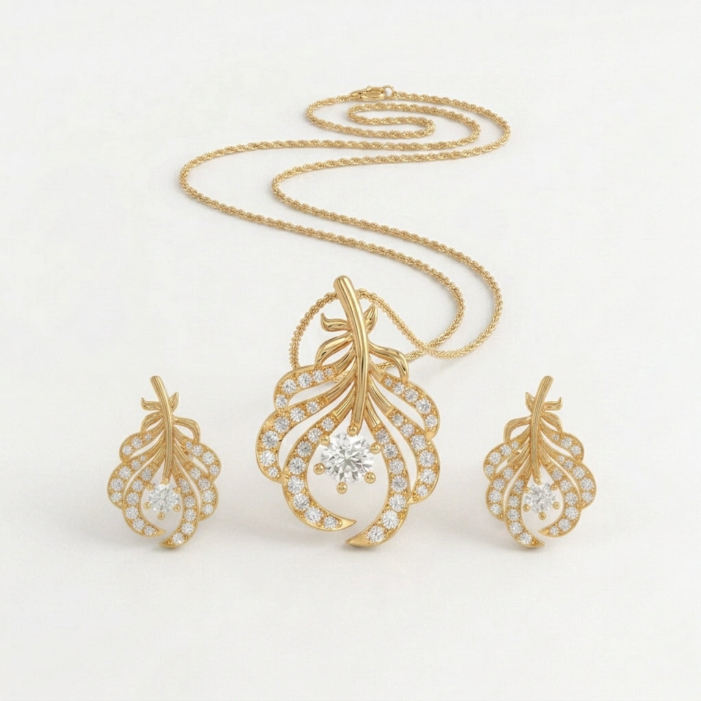 The Silver Fern Solitaire Collection Chain Pendant