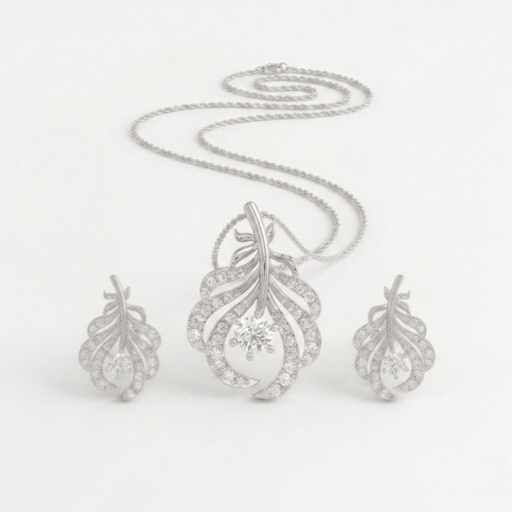 The Silver Fern Solitaire Collection Chain Pendant