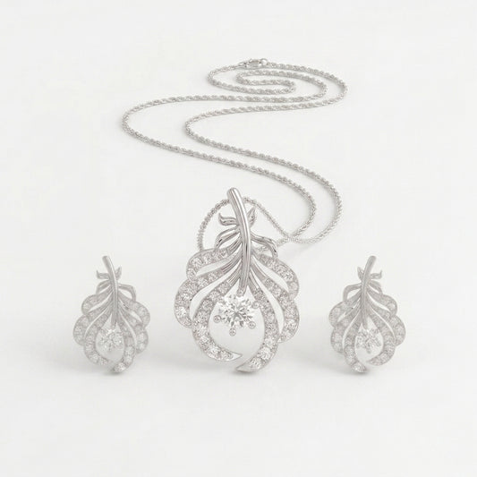 The Silver Fern Solitaire Collection Chain Pendant