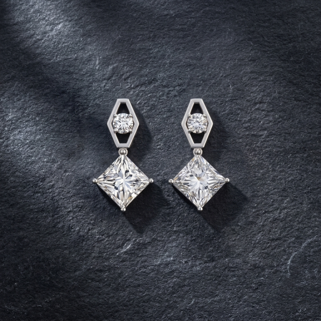 Modern Heirloom Silver Drop Earring