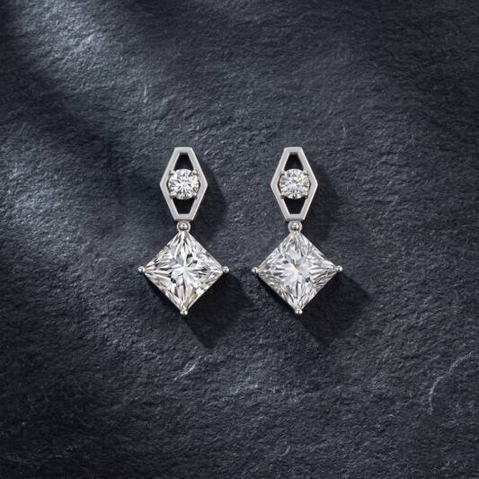 Modern Heirloom Silver Drop Earring