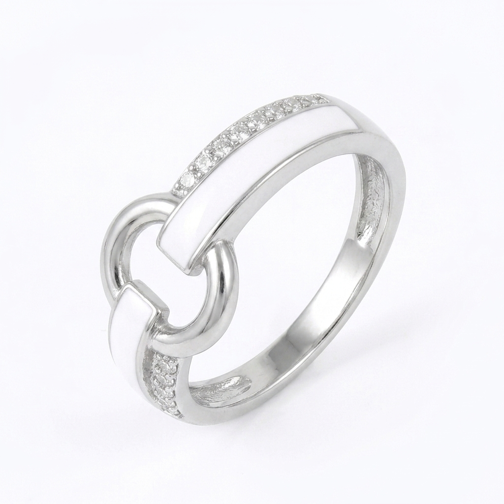 Modern Sterling Silver Interlocking Halo Band