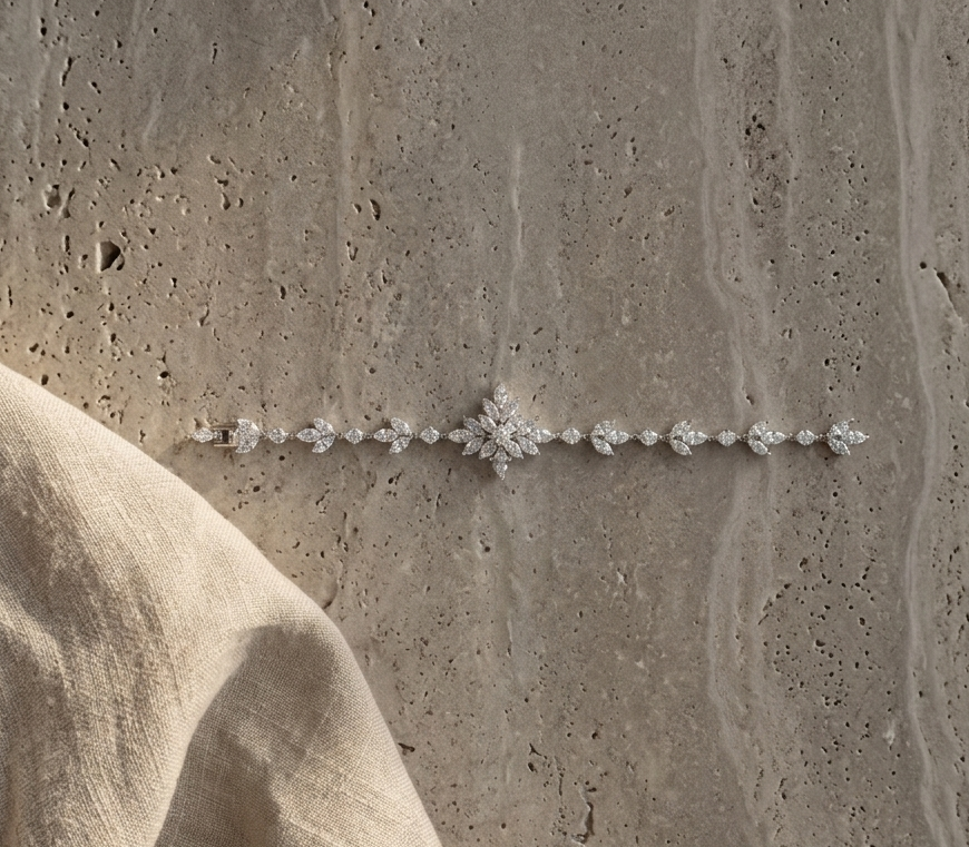 The "Lumina" Botanical Silver Bracelet
