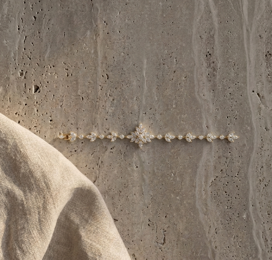 The "Lumina" Botanical Silver Bracelet