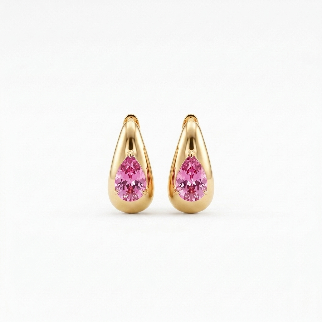 The "Blush Teardrop" Modern Silver Earrings
