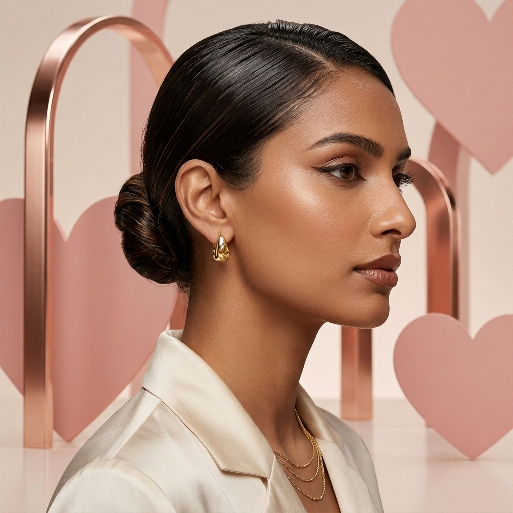 The "Blush Teardrop" Modern Silver Earrings