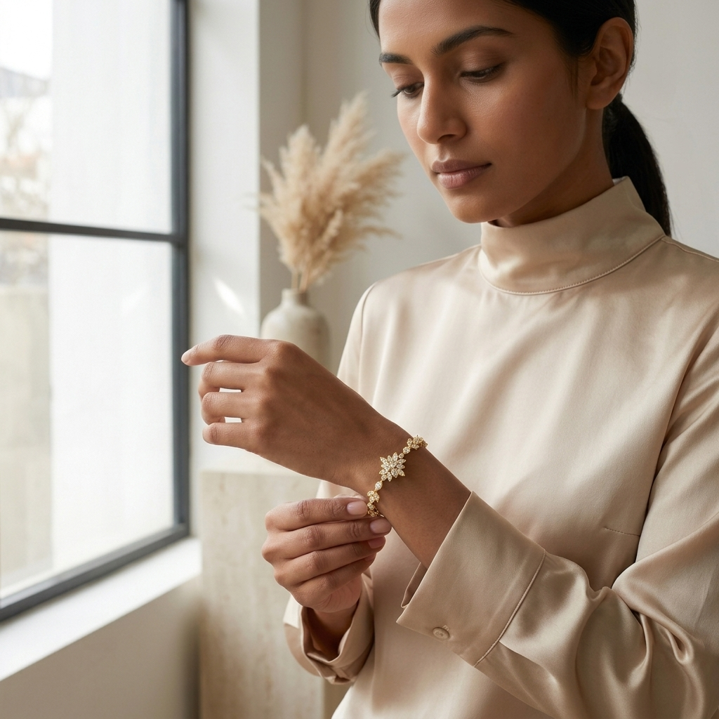 The "Lumina" Botanical Silver Bracelet