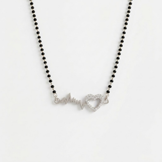 925 Sterling Silver Heartbeat Mangalsutra