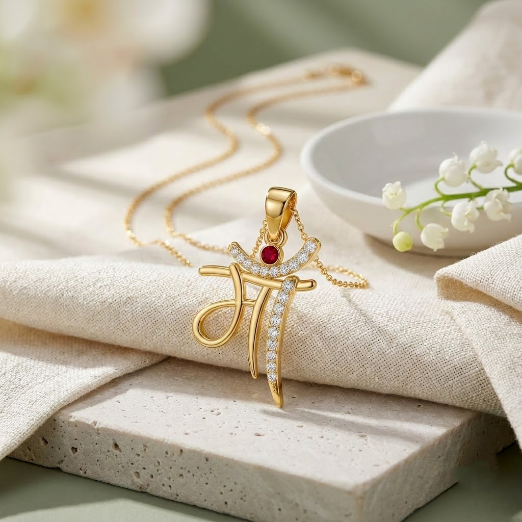 925 Sterling Silver "Maa" Hindi Script Pendant