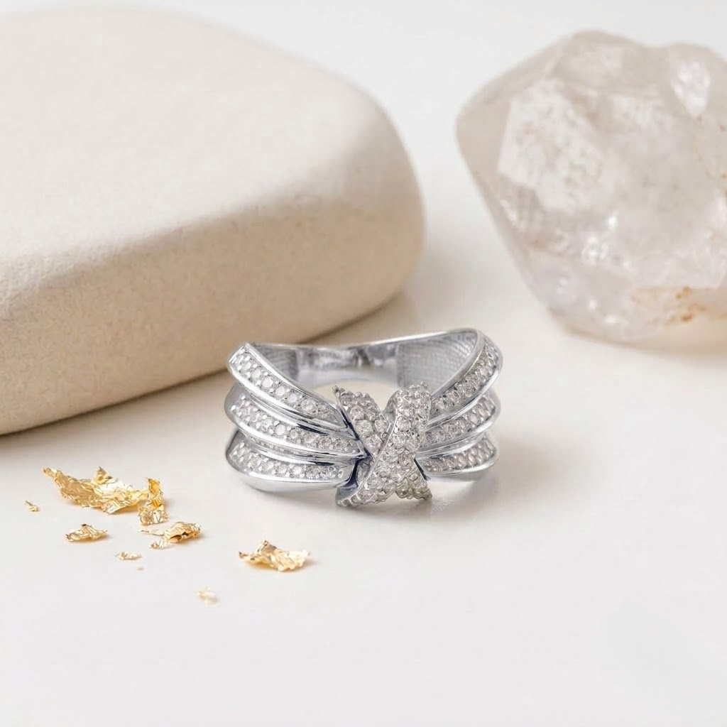 The 'Infinity Link' Wide Silver Ring