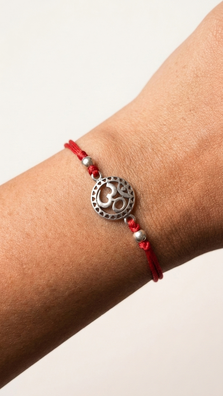 classic om 925 silver rakhi
