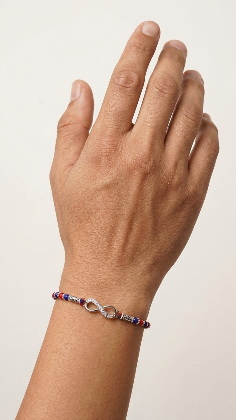 the infinity 925 silver rakhi