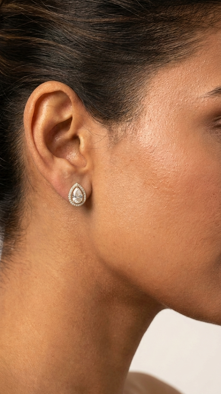 The Pear shape 925 studs