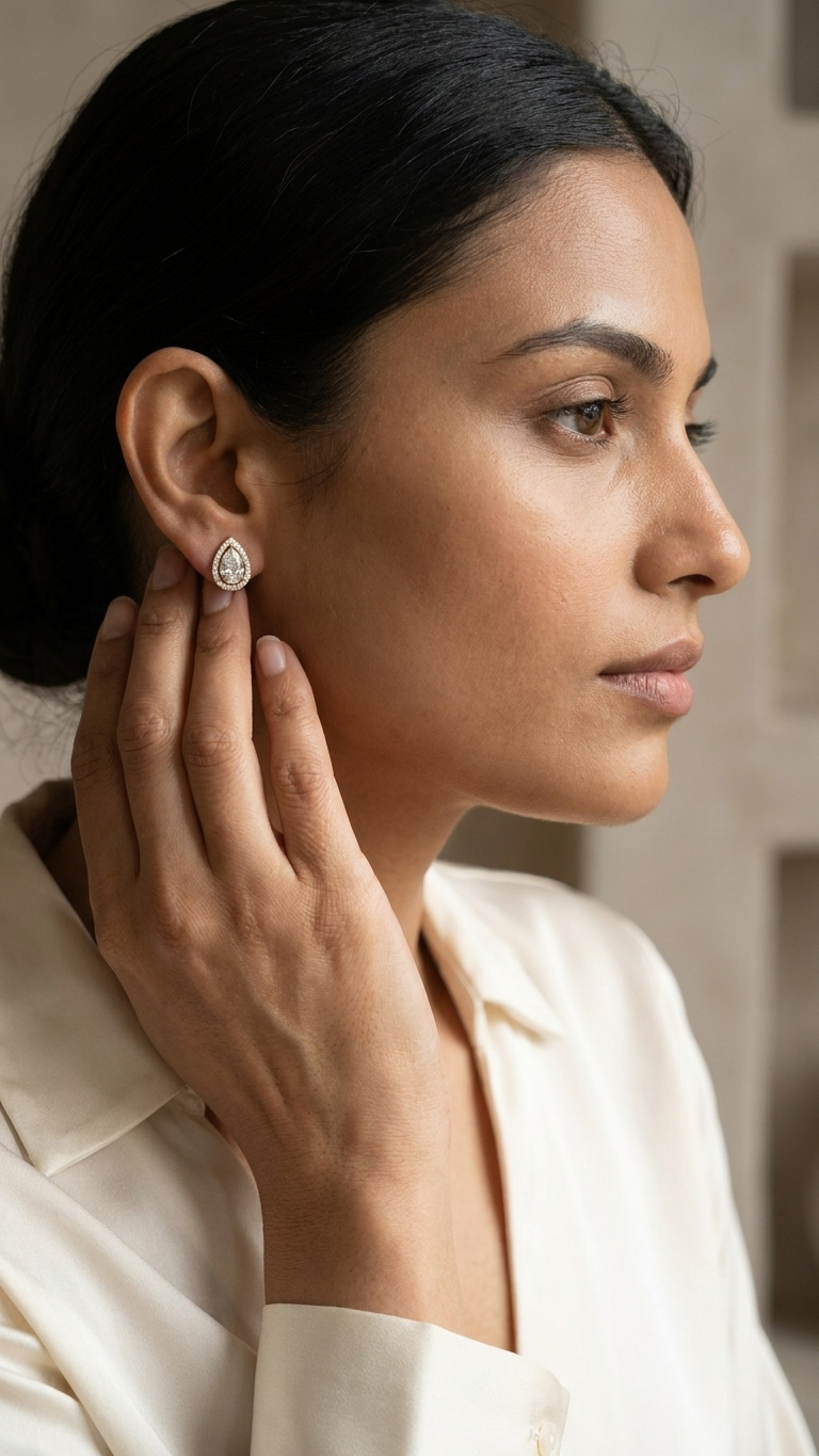 The Pear shape 925 studs