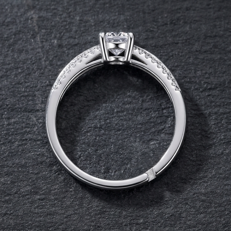 A silver-tone 925 ring