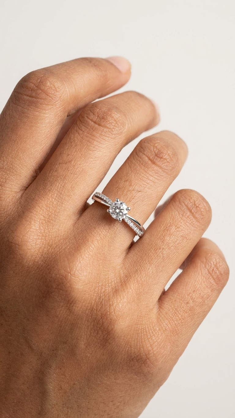 A silver-tone 925 ring