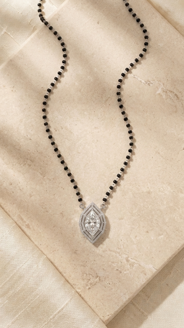 The gold color 925 silver mangalsutra